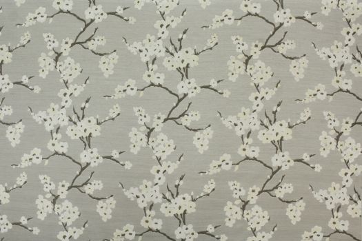 Batik Floral in Gray / White, Drapery Fabric, Mill Creek, 54 W