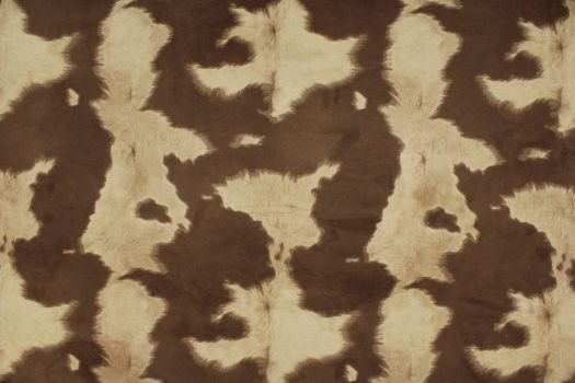 Udder Madness Milk Brown Faux Cowhide Hair on Hide Velvety Fabric