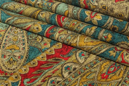 Mardi Gras Fabric by the Yard Upholstery, Classical Diamond Line