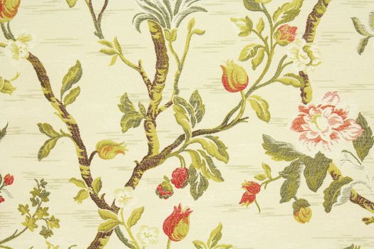 By Yard Scalamandre 2024 Melograno Pom Fig Tree Of Life on Cream White #1632 SPECIAL ORDER