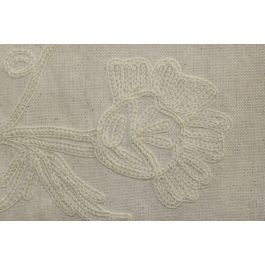 Derry 130 White Embroidery Fabric  Embroidered Fabric - Crewel Fabric