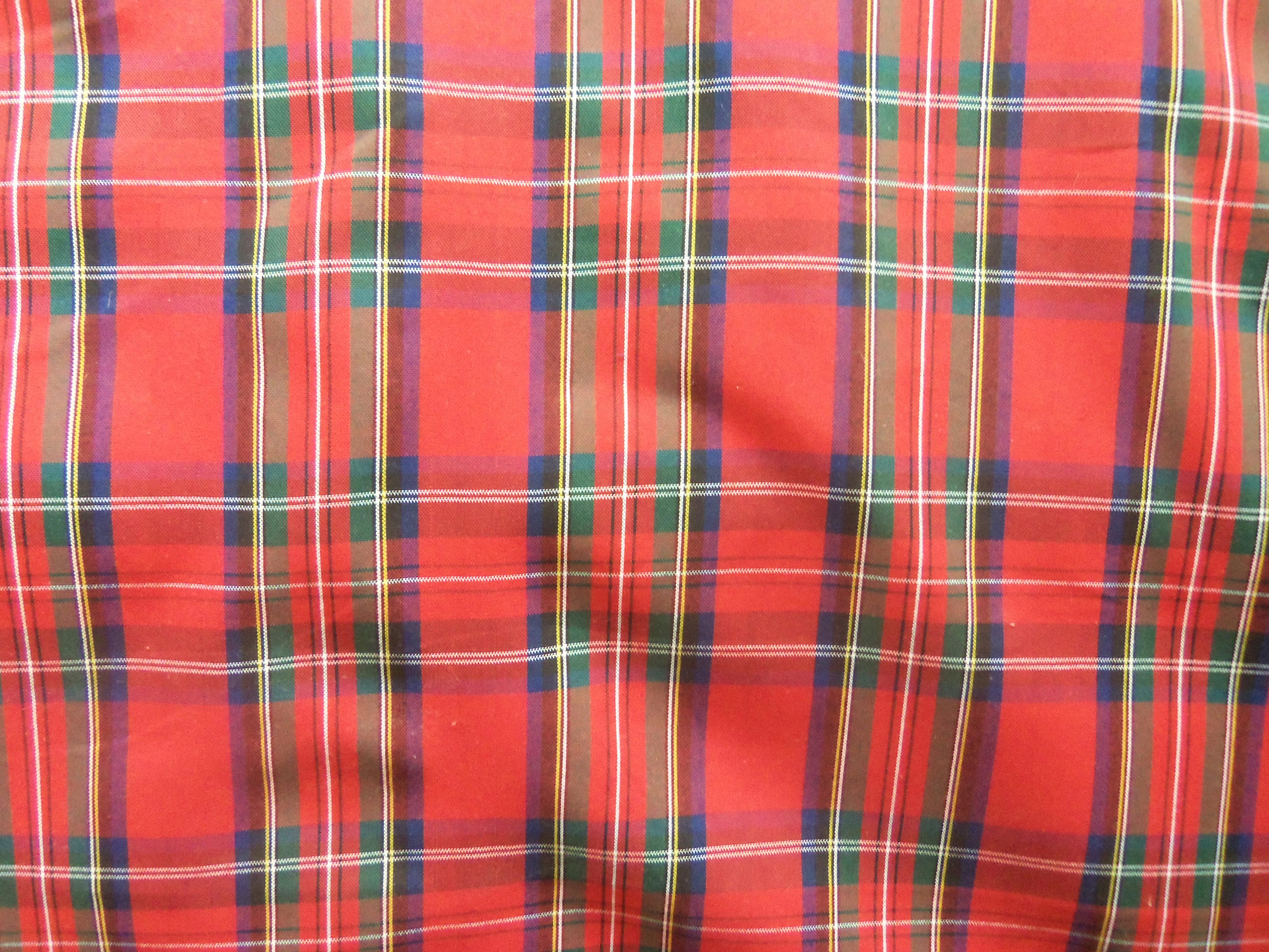 Red Original Scottish Tartan Fabric, Tartan Fabric by the Yard